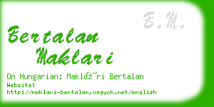 bertalan maklari business card